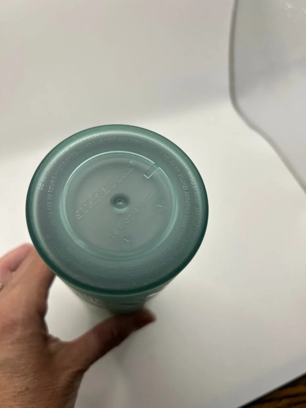 Starbucks light mint green iridescent 16 ounce tumbler with lid, no straw